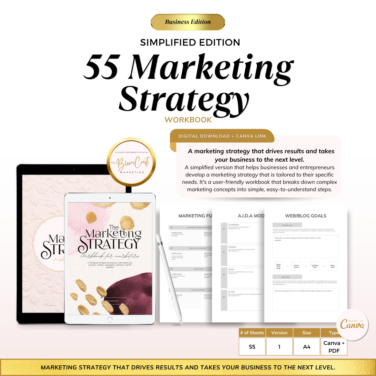 marketing workbook template